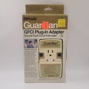 Woods Guardian GFCI Plug in Adapter Ground Fault Model 1651 New in Package